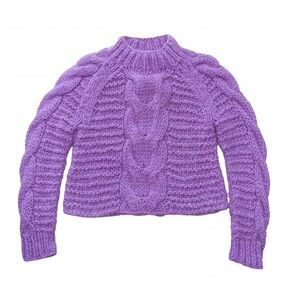 Ulla Johnson Lavender Cable Knit Sweater in alpaca wool